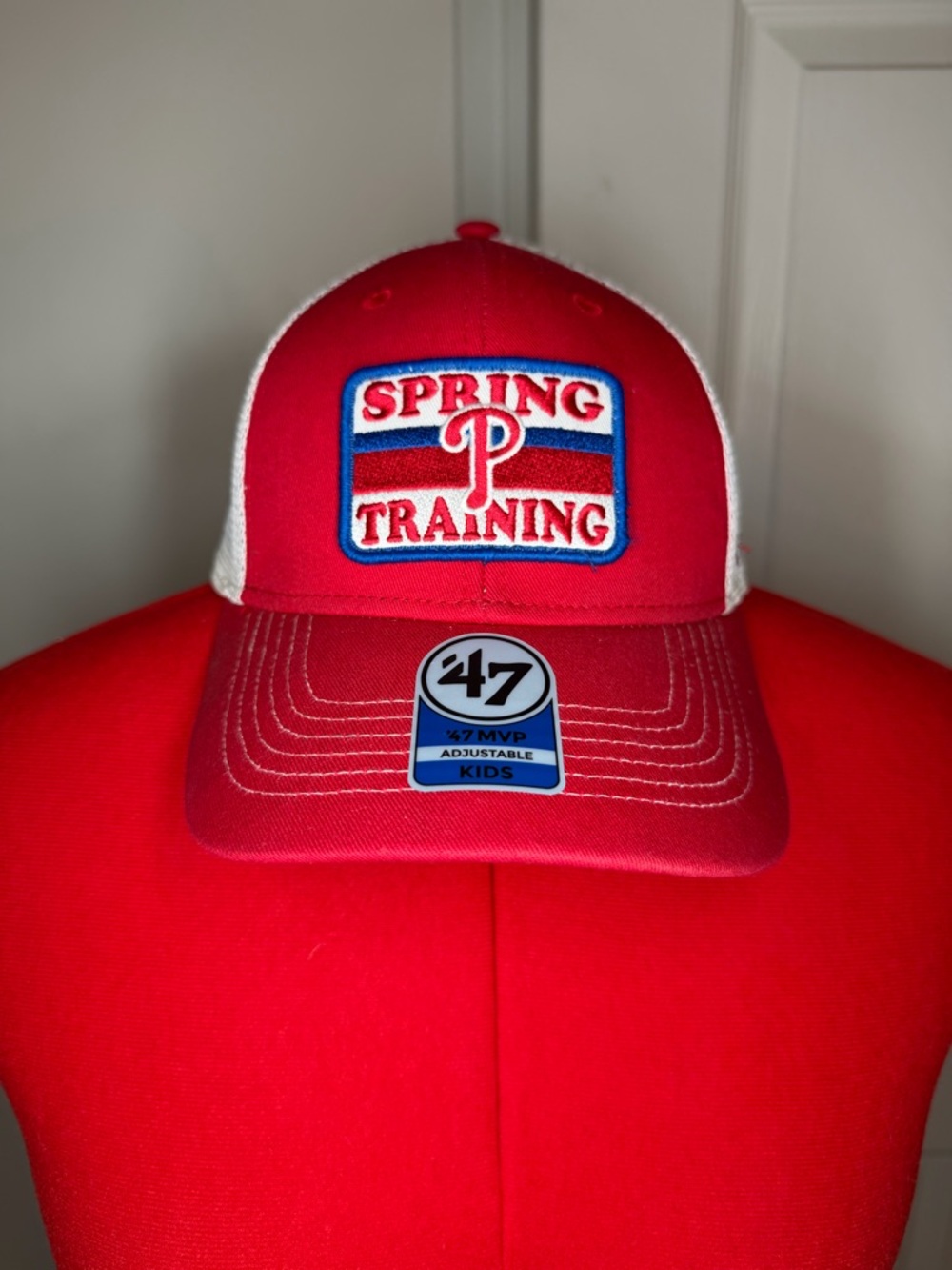 '47 Phila Phillies Spring Training Snap Back Trucker Hat Red White Kids - NWT